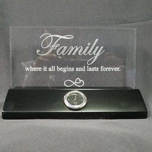 Acrylic Family Plaque with Clock